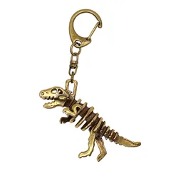 恐竜骨格 真鍮製 ティラノサウルス ブルドック ヴィンテージ キーホルダー
