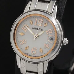 シチズン ウィッカ H0F8-R005235 電波ソーラー デイト 白文字盤 レディース腕時計 AOY 2000000 NSK