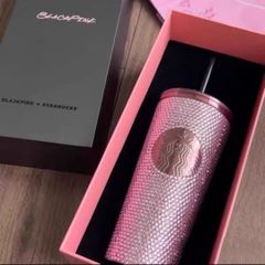 新品 未使用 大容量 BLACKPINK スターバックス スパンコール コールドカップ 473ml 水筒 蓋付き