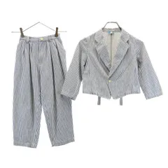 ケンゾー ストライプ柄 セットアップ 上下 120cm ブルー×ホワイト KENZO ENFANT ジャケット パンツ キッズ 【中古】  【230728】