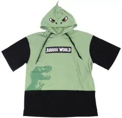 【中古】Tシャツ ティラノサウルス フード付きTシャツ グリーン×ブラック Lサイズ 「ジュラシック・ワールド」 ユニバーサル・スタジオ・ジャパン限定