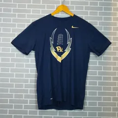 M1-00402【Mens】NIKE（ナイキ）半袖 Tシャツ（Ｌ）/紺色 プリントに劣化有 U-13