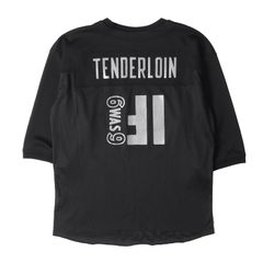 TENDERLOIN テンダーロイン Tシャツ サイズ:M 21SS メッシュジャージ 7分袖 フットボール トップ NFL MESH JERSEY!!! ブラック トップス カットソー【メンズ】