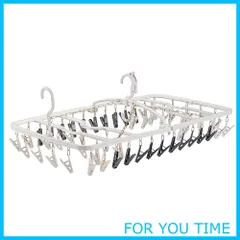 【新着商品】ダイヤ (Daiya) 洗濯 物干し ハンガー フランドリー FLaundry 干し分け角ハンガー 52ピンチ WT/GY 衣類に跡が付かない デリケート衣類 強力バネ ジーンズ タオル 横80cm×縦41.4cm×高さ26cm 058111