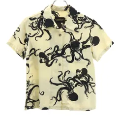 PAIKAJI パイカジ 日本製 タコ 半袖 アロハシャツ L ベージュ系 かりゆしウェア レディース 古着