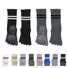 【新着商品】[UPBEATLIFE] ピラティス 靴下 ヨガソックス ピラティスソックス 5本指ソックス レディース 滑り止め靴下 ロング 保温 吸湿性 通気性 速乾 汗対策 ピラティス ヨガ ダンス スポーツ オールシーズン対応 男女兼用