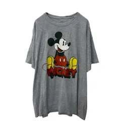 Disney MICKEY MOUSE 半袖 キャラクター プリントTシャツ 2XL グレー ディズニー ビッグサイズ 古着卸 アメリカ仕入 a704-5907