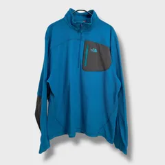 ☆THE NORTH FACE☆ハーフジップフリースカットソー☆インナー☆ブルー系☆L☆胸ポケット☆A25M☆