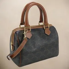 ２WAY♪【CELINE】スモール ボストン/トリオンフキャンバス/ロゴ TRIOMPHE 美品 セリーヌ Celine キュイル トリオンフ 2Way