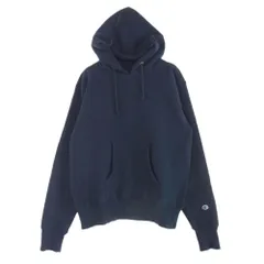 Champion チャンピオン C5-U101 USA製 復刻 REVERSE WEAVE PULL OVER PARKA リバースウィーブ 赤単タグ プルオーバー エクスパンションガゼット 裏起毛 ネイビー系 L【中古】