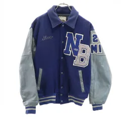 ヴィンテージ  スタジャン　レザー切り替え　ネイビー ヴィンテージ Vintage フランス製 スタジャン レザー切り替え 3