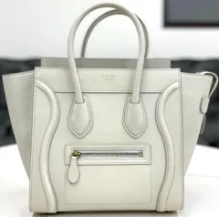 セリーヌ　ラゲージ　マイクロ　レザー　ライトグレー　ハンドバッグ　2018年
