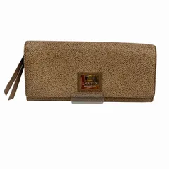 ランバン　ベージュ　レザー　長財布　レディース