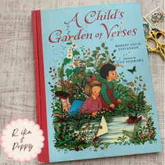 洋書 絵本 Gyo Fujikawa｜A Child’s Garden of Verses｜英語絵本 詩集 ジャンクジャーナル コラージュ 素材