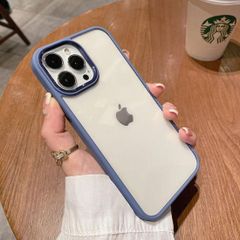 iPhoneケース iPhoneSE2 SE3 iPhone7 iPhone8 アイホン アイフォン 携帯 スマホ ケース カバー クリア 高級感 光沢フレーム かわいい 推し活 ブルー 335