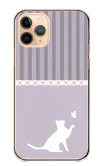 arrows Alpha F-51F ケース カバー アローズ アルファ スマホケース ハードケース 猫ちゃん ネコ 蝶 ストライプ きれい 上品 エレガント ガーリッシュ きれいめ カラー03