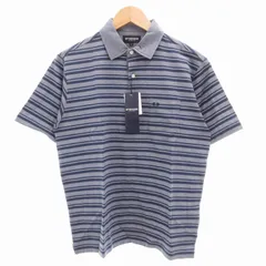 マックレガー マクレガー McGREGOR タグ付き ポロシャツ カットソー 半袖 ボーダー 刺繍 M 紺 ネイビー /GV