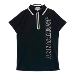 サイズ：0 JACK BUNNY ジャックバニー 2023年モデル ハーフジップ 半袖ポロシャツ  ブラック系 [240101463500] ゴルフウェア レディース ストスト