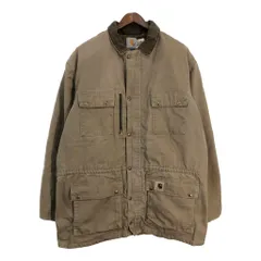 90年代 USA製 Carhartt カーハート ダック ワークジャケット ブラウン (メンズ X-LARGE TALL) 中古 古着 R8411