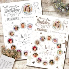 成長時計 【A】バースデーポスター ベビーポスター 成長記録 母子手帳カバー