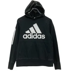 adidas プリントスウェット パーカー キッズ M 140～ ブラック アディダス スポーツ プルオーバー 古着卸 アメリカ仕入 a701-6657
