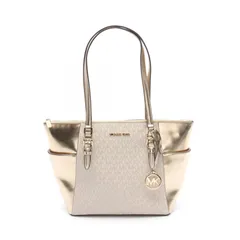 マイケルコース Michael Kors トートバッグ CHARLOTTE 35F4GCFT3V パールゴールド PVCコーティングキャンバス レザー ショルダーバッグ レディース 新品