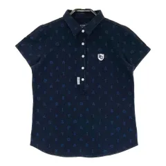 サイズ：0 PEARLY GATES パーリーゲイツ  半袖ポロシャツ ストライプ 総柄 ネイビー系 [240101508556] ゴルフウェア レディース ストスト