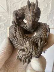 龍　竜　一刀彫　ドラゴン　木彫り　置物　骨董　ヴィンテージ　アンティーク 楽天市場】ドラゴンの木彫り 龍の木彫り スワール無垢材 左向き