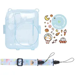 ☆ ライトブルー ☆ インスタントカメラチェキ用クリアケース instax mini12 チェキケース インスタントカメラチェキ用 instax mini12 クリアケース ケース チェキカバー カメラケース 保護ケースカバー 保護カバー カメラカバー