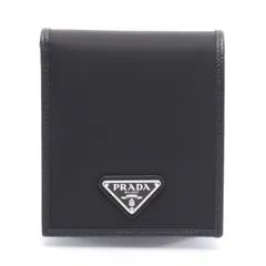 プラダ PRADA 札入れ 2MO5132DMHF0002 ブラック ナイロン レザー 二つ折財布 メンズ 新品