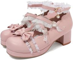 Chalmiere シャルミエール ダブルリボンスカラップパンプス S 濃ピンク