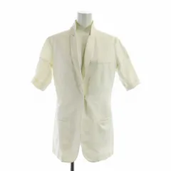 ブルネロクチネリ BRUNELLO CUCINELLI ミドルジャケット 七分袖 切替 ニット イタリア製 ベルト付き ロゴ シングル 絹 シルク 40 S 白 ホワイト ■GY19 /MQのサムネイル