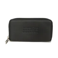 Maison Margiela メゾンマルジェラ ナンバリング シグネチャー エンボス コインパース ステッチ グレイン カーフ コンパートメント カードケース ラウンドファスナー MM6 ブラック コインケース SA5UI0018 P4344 T8013