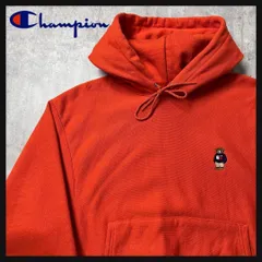 【希少デザイン】チャンピオン　パーカー　ワンポイント刺繍　ベア　リバースウィーブ