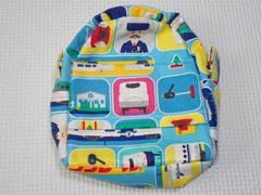 ハンドメイド リュック型ポーチ 小物入れ 12×14cm マチあり 電車