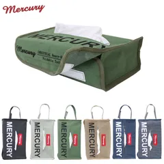 ティッシュカバー 吊り下げ ティッシュボックスカバー 布 MERCURY マーキュリー キャンバス ティッシュケース MECANT 車 壁掛け ティッシュ ボックス おしゃれ 収納 アメリカ アメリカン雑貨 プレゼント ギフト