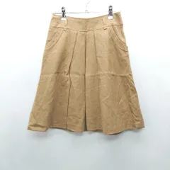 ◇ ⊇ ROPE' ロペ ウール100% ひざ上 台形 スカート サイズ36 キャメル系 レディース E  【1412090000171】