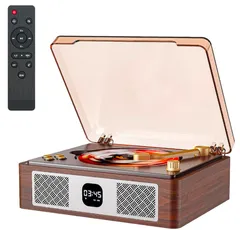 【新品・木目おしゃれ】CDプレーヤー レトロ レコード対応 Bluetooth 小型 コンパクト プレゼントに最適 即発送 レトロ　CDプレーヤー 木目　おしゃれ プレゼント レコード Bluetooth スマホ CD 音楽鑑賞 シンプル コピー機能