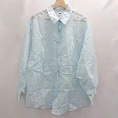 ◇ ΘΦ WEGO ウィゴー ストライプ柄 透け感 長袖 シャツ サイズF ライトブルー レディース E  【1502030008555】