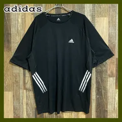 adidas アディダス 3本線 ライン スポーツ トレーニング メンズ 古着 半袖Tシャツ