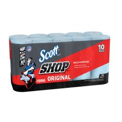 スコット ショップタオル ブルー 55枚 x 10 ロール ペーパータオル