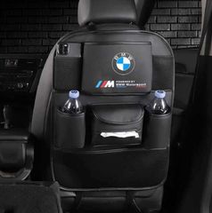 新作 BMW 高級 PUレザー素材 ティッシュカバー シートバックポケット 収納 小物入 スマホ 収納袋 物置袋 多機能収納