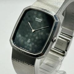 ◎【Wristwatch】SEIKO 7820-5160 Seiko Chariot Quartz Watch, Simple Design, Black Dial, Onyx, Square Shape, Stainless Steel Metal Band and Case, High-End, Men's, Vintage, Antique, Popular