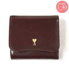 新品 AMI PARIS アミパリス USL708.AL0139 692 グレーズドレザー Paris Paris コンパクトウォレット 二つ折り財布