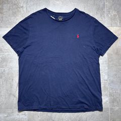 【90s】POLO RALPH LAUREN  Tシャツ  シングルステッチ  XL size  ネイビー  ポロ ラルフローレン  紺色  ロゴ    刺繍  古着