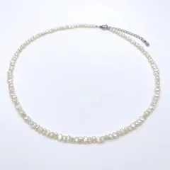 極小ケシパールネックレス 芥子 無核 淡水真珠 バロック 金属アレルギー対応