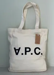 全新品 A.P.C. アー・ペー・セー トートバッグ 大容量 肩掛け キャンバス レディース メンズ ホワイト