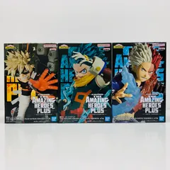 【飾磨店】 中古 フィギュア 僕のヒーローアカデミア 緑谷出久＆爆豪勝己＆轟焦凍 ３体 THEAMAZINGHEROES ３体 【701】