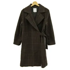 ビーミングバイビームス コート ベルト付き チェック柄 ウール混 アウター レディース Sサイズ ブラウン B: MING by BAEMS 【中古】