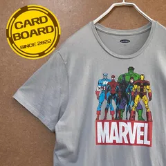 USA輸入古着 マーベルMARVEL ヒーロー アメコミ 両面プリント半袖tシャツ灰色L